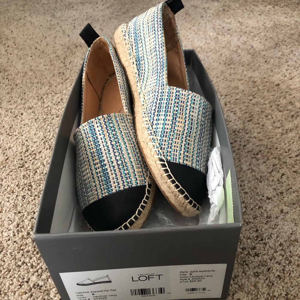 Ann Taylor Loft Espadrille Flat -Size 8